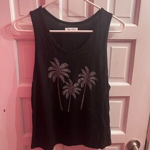 Lauren Moshi Luciana Crystal Palm Tree Tank - Cropped Length